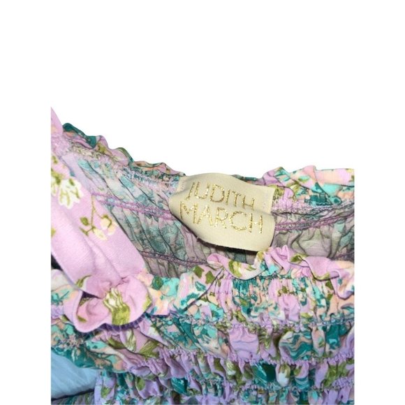 Judith March Sz Medium Light Purple Green Tie Straps Multicolor Mini Dress - Picture 3 of 8